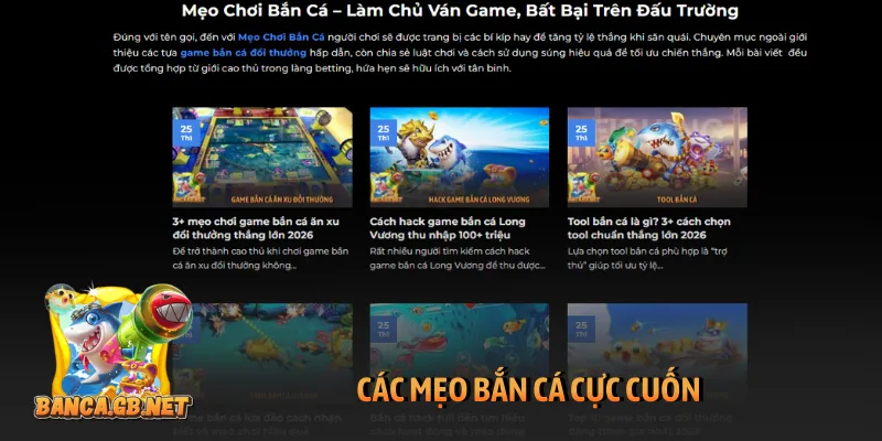 Các mẹo bắn cá cực cuốn
