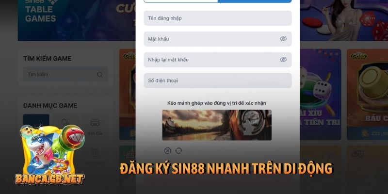 Đăng ký Sin88 nhanh trên di động