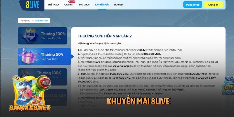 Khuyến mãi 8Live